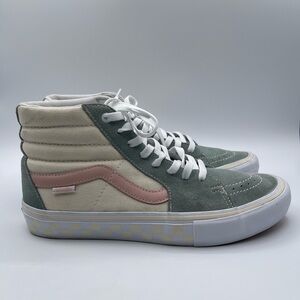 Vans SK8 Hi Multi-Color Pastel Suede Canvas Sneakers Men Size 9